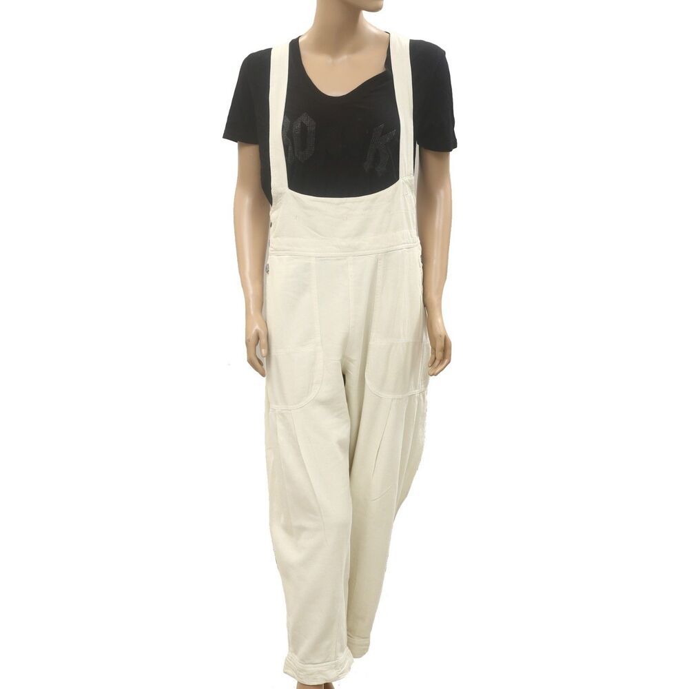 Free People We The Free Felix Tapered Overalls Jumpsuit Pinafore Solid L 286887